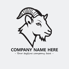 Head of goat illustration black and white for logo company vector image
