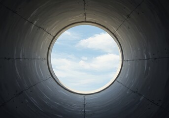 Circular Skylight Hopeful Blue Sky. AI Generated