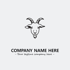 Head of goat illustration black and white for logo company vector image
