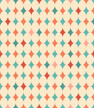 Harlequin diamonds seamless pattern aesthetics circus hand drawn vector background