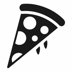 Pizza slice silhouette vector icon 