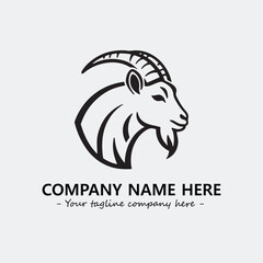 Head of goat illustration black and white for logo company vector image
