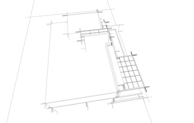 architectural sketch of a building