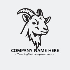 Head of goat illustration black and white for logo company vector image
