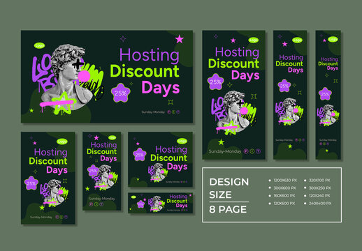 Hosting Discount Sale Web Banner Set