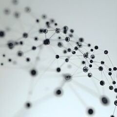Abstract network of interconnected nodes and lines on a light background. big data concept