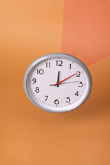 Close-up of a wall clock. The concept of time and work time is valuable for life, Alarm clock...