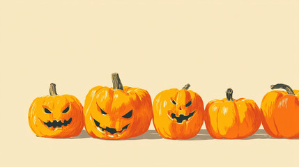 Halloween pumpkins jack o lanterns spooky carving orange autumn fall seasonal holiday october festivity