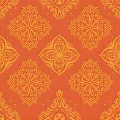 Seamless traditional fabric pattern with intricate timeless designs.