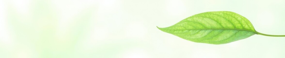 Obraz premium Delicate green leaf isolated on white background, elegant, plant, clean