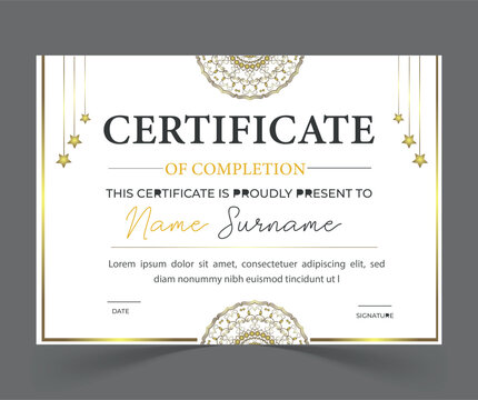 modern certificate ofc excellence award design.