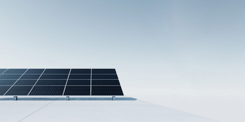 Obraz premium Solar Panel Innovation: A modern, energy-efficient solar panel stands proudly against the backdrop of the sky, symbolizing sustainable energy and technological advancement.