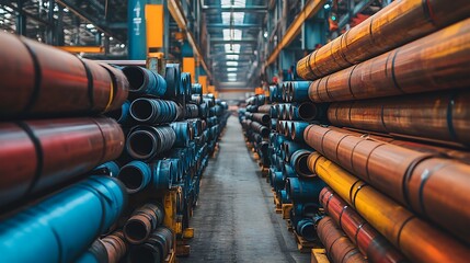 Metal Pipes Warehouse Interior
