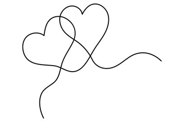 Heart continuous one line art drawing of heart hand drawn vector illustration
