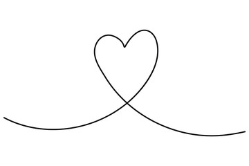 Heart continuous one line art drawing of heart hand drawn vector illustration  © MdOmar