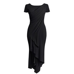 Elegant black draped dress (1)