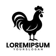 Chicken Silhouette Company Logo, Hen business logo