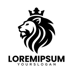 Royal heraldic lions. Black silhouette of rampant lion and griffins for logo or coat of arms. Premium wild animal crest symbols.