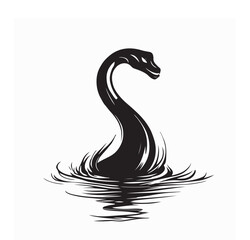 Loch Ness monster Nessie in the lake image vector isolated on white background. © Istianah