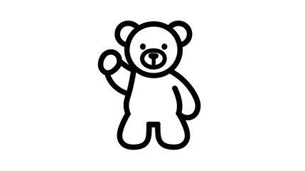 Obraz premium Teddy waving. Isolated mascot for kids projects, on blank background