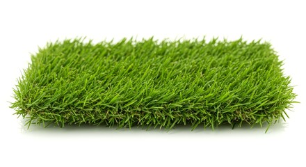 green lawn with growing grass on a white background