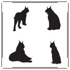 Bobcat silhouette, Bobcat illustration , Bobcat clipart, Bobcat vector ,Bobcat icon , black Bobcat, Bobcat illustration on white background, Bobcat vector illustration ,