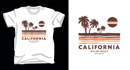California beach summer collection graphic vector t-shirt design