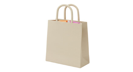 Isolated Beige Shopping Bag