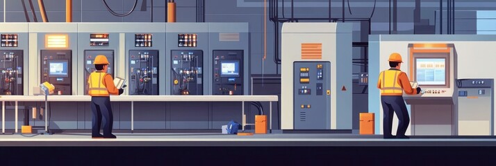 A close-up of an electrical engineer hands adjusting cables inside a control box