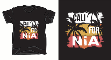 California beach summer collection graphic vector t-shirt design