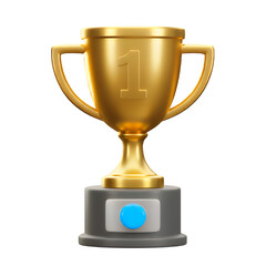 Gold trophy cup award for first place winner champion success competition achievement victory and celebration