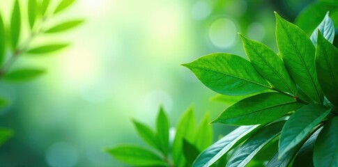 Fototapeta premium Colorful green tropical leaf on a natural background, foliage, tropical, botanical