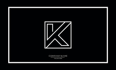 K or KK Alphabet letters logo vector monogram
