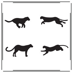 Cheetah silhouette, Cheetah illustration , Cheetah clipart, Cheetah vector ,Cheetah icon , black Cheetah, Cheetah illustration on white background, Cheetah vector illustration ,