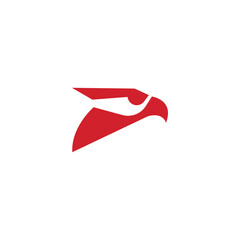 Eagle's Red Silhouette: A sleek, red silhouette of an eagle's head against an immaculate background, exuding power, focus, and soaring ambition.