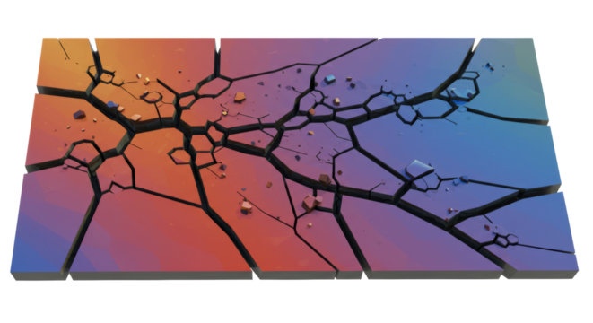 Isolated Cracked Surface Colorful