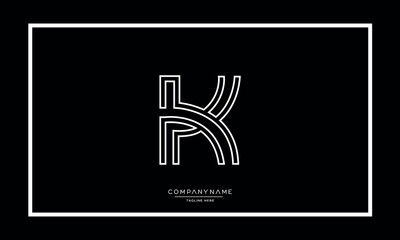 K or KK Alphabet letters logo vector monogram