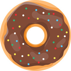 Donut, realistic donut icon isolated on white background. Donut icon. Vector, background image, poster, illustration.