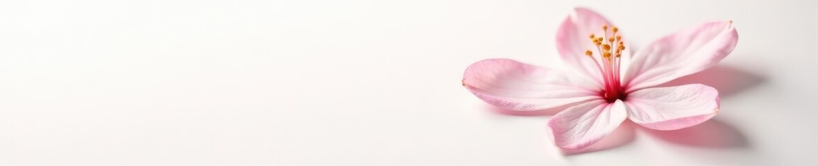 Delicate flower with soft petals on white background, blossom, flowers