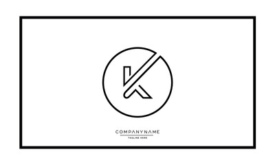 K or KK Alphabet letters logo vector monogram