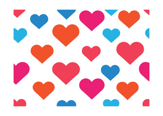 seamless pattern with red hearts