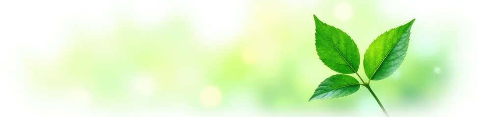 Obraz premium Delicate green leaf isolated on white background, flora, plant