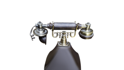 old fashioned telephone without any dialer with transparent background