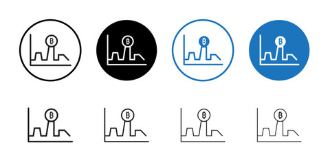 Bitcoin Evolution icon outline collection or set in black and white