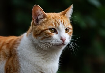 Orange tabby cat portrait soft light. AI Generated