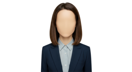 Isolated Faceless Business Woman