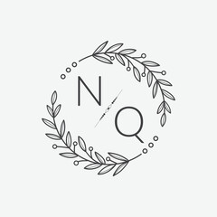 Obraz premium initial monogram wedding with creative circle line