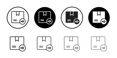 distribution icon outline collection or set in black and white