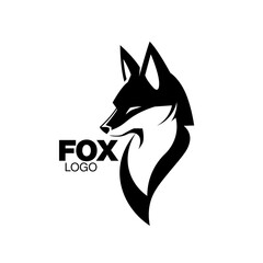 Minimalist fox character logo design template inspiration, outline, Premium Vector