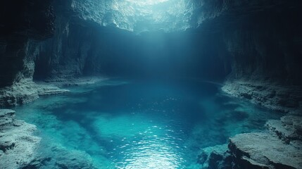 Obraz premium Mysterious underwater icy background